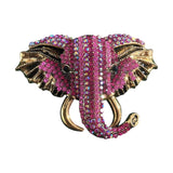 Maxbell Elephant Brooch Pin Brooches Elephant Head Lapel Pin Dress Accessories Pink