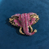 Maxbell Elephant Brooch Pin Brooches Elephant Head Lapel Pin Dress Accessories Pink