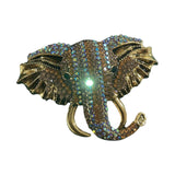 Maxbell Elephant Brooch Pin Brooches Elephant Head Lapel Pin Dress Accessories Champagne