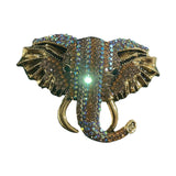 Maxbell Elephant Brooch Pin Brooches Elephant Head Lapel Pin Dress Accessories Champagne