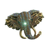 Maxbell Elephant Brooch Pin Brooches Elephant Head Lapel Pin Dress Accessories Champagne