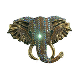 Maxbell Elephant Brooch Pin Brooches Elephant Head Lapel Pin Dress Accessories Champagne