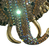 Maxbell Elephant Brooch Pin Brooches Elephant Head Lapel Pin Dress Accessories Champagne