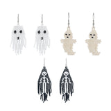Maxbell Beaded Earrings Halloween Theme for Women Girls Beaded Long Tassel Party Black Skeleton