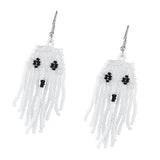 Maxbell Beaded Earrings Halloween Theme for Women Girls Beaded Long Tassel Party Ghost