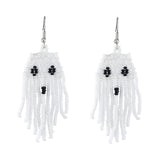 Maxbell Beaded Earrings Halloween Theme for Women Girls Beaded Long Tassel Party Ghost