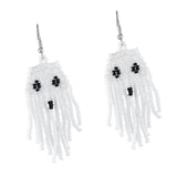 Maxbell Beaded Earrings Halloween Theme for Women Girls Beaded Long Tassel Party Ghost