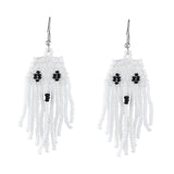 Maxbell Beaded Earrings Halloween Theme for Women Girls Beaded Long Tassel Party Ghost