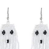 Maxbell Beaded Earrings Halloween Theme for Women Girls Beaded Long Tassel Party Ghost