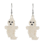 Maxbell Beaded Earrings Halloween Theme for Women Girls Beaded Long Tassel Party Little Ghost