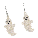 Maxbell Beaded Earrings Halloween Theme for Women Girls Beaded Long Tassel Party Little Ghost