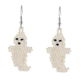 Maxbell Beaded Earrings Halloween Theme for Women Girls Beaded Long Tassel Party Little Ghost