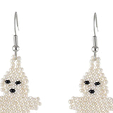 Maxbell Beaded Earrings Halloween Theme for Women Girls Beaded Long Tassel Party Little Ghost