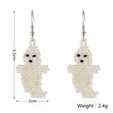 Maxbell Beaded Earrings Halloween Theme for Women Girls Beaded Long Tassel Party Little Ghost