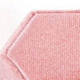 Maxbell Hexagonal Corduroy Ring Box Holder Case Display Velet Box for Proposal Girls Pink