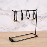 Maxbell Countertop Jewelry Organizer Stand Holder for Bracelet Jewelry Ear Hooks 1 Row Black