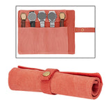 Maxbell Watch Roll Organizer Display Separating Jewelry Box for Travelling Orange