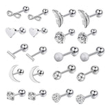 Maxbell Stainless Steel Stud Earrings Flower Fashion for Wedding Mother'S Day