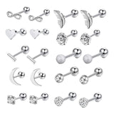 Maxbell Stainless Steel Stud Earrings Flower Fashion for Wedding Mother'S Day