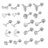 Maxbell Stainless Steel Stud Earrings Flower Fashion for Wedding Mother'S Day
