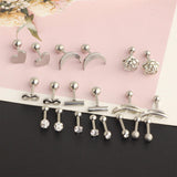 Maxbell Stainless Steel Stud Earrings Flower Fashion for Wedding Mother'S Day