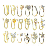 Maxbell 18 Pieces Fake Nose Rings U Shaped Nose Clip Body Jewelry Gifts Fashion Gold