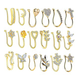 Maxbell 18 Pieces Fake Nose Rings U Shaped Nose Clip Body Jewelry Gifts Fashion Gold