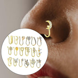 Maxbell 18 Pieces Fake Nose Rings U Shaped Nose Clip Body Jewelry Gifts Fashion Gold