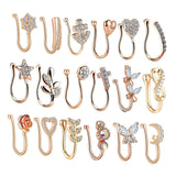 Maxbell 18 Pieces Fake Nose Rings U Shaped Nose Clip Body Jewelry Gifts Fashion Rose Gold