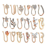 Maxbell 18 Pieces Fake Nose Rings U Shaped Nose Clip Body Jewelry Gifts Fashion Rose Gold