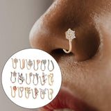 Maxbell 18 Pieces Fake Nose Rings U Shaped Nose Clip Body Jewelry Gifts Fashion Rose Gold