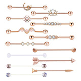 Maxbell 13x Industrial Barbell Earrings Straight Barbell for Women Men Stud Earrings