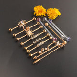 Maxbell 13x Industrial Barbell Earrings Straight Barbell for Women Men Stud Earrings