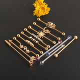 Maxbell 13x Industrial Barbell Earrings Straight Barbell for Women Men Stud Earrings