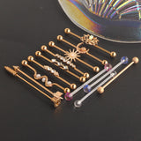 Maxbell 13x Industrial Barbell Earrings Straight Barbell for Women Men Stud Earrings
