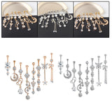 Maxbell 8x Fashion Belly Button Rings Women Dangling Body Piercing Jewelry Rose Gold