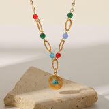 Maxbell Women Simulated Turquoises Stone Pendant Necklace Gifts for Girls Jewellery