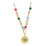 Maxbell Women Simulated Turquoises Stone Pendant Necklace Gifts for Girls Jewellery