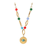Maxbell Women Simulated Turquoises Stone Pendant Necklace Gifts for Girls Jewellery