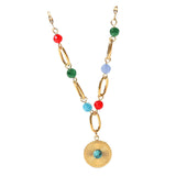 Maxbell Women Simulated Turquoises Stone Pendant Necklace Gifts for Girls Jewellery