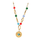 Maxbell Women Simulated Turquoises Stone Pendant Necklace Gifts for Girls Jewellery