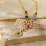 Maxbell Women Simulated Turquoises Stone Pendant Necklace Gifts for Girls Jewellery