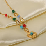 Maxbell Women Simulated Turquoises Stone Pendant Necklace Gifts for Girls Jewellery