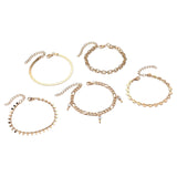 Maxbell 5x Fashion Layered Ankle Bracelets chain Jewelry for beach Summer