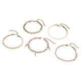 Maxbell 5x Fashion Layered Ankle Bracelets chain Jewelry for beach Summer