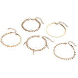 Maxbell 5x Fashion Layered Ankle Bracelets chain Jewelry for beach Summer