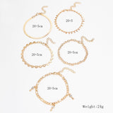 Maxbell 5x Fashion Layered Ankle Bracelets chain Jewelry for beach Summer