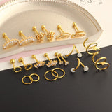 Maxbell Stud Earrings Smooth Geometric Feather 20 Pieces for Christmas Day Wedding