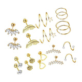 Maxbell Stud Earrings Smooth Geometric Feather 20 Pieces for Christmas Day Wedding