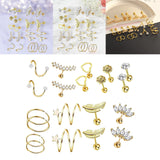 Maxbell Stud Earrings Smooth Geometric Feather 20 Pieces for Christmas Day Wedding